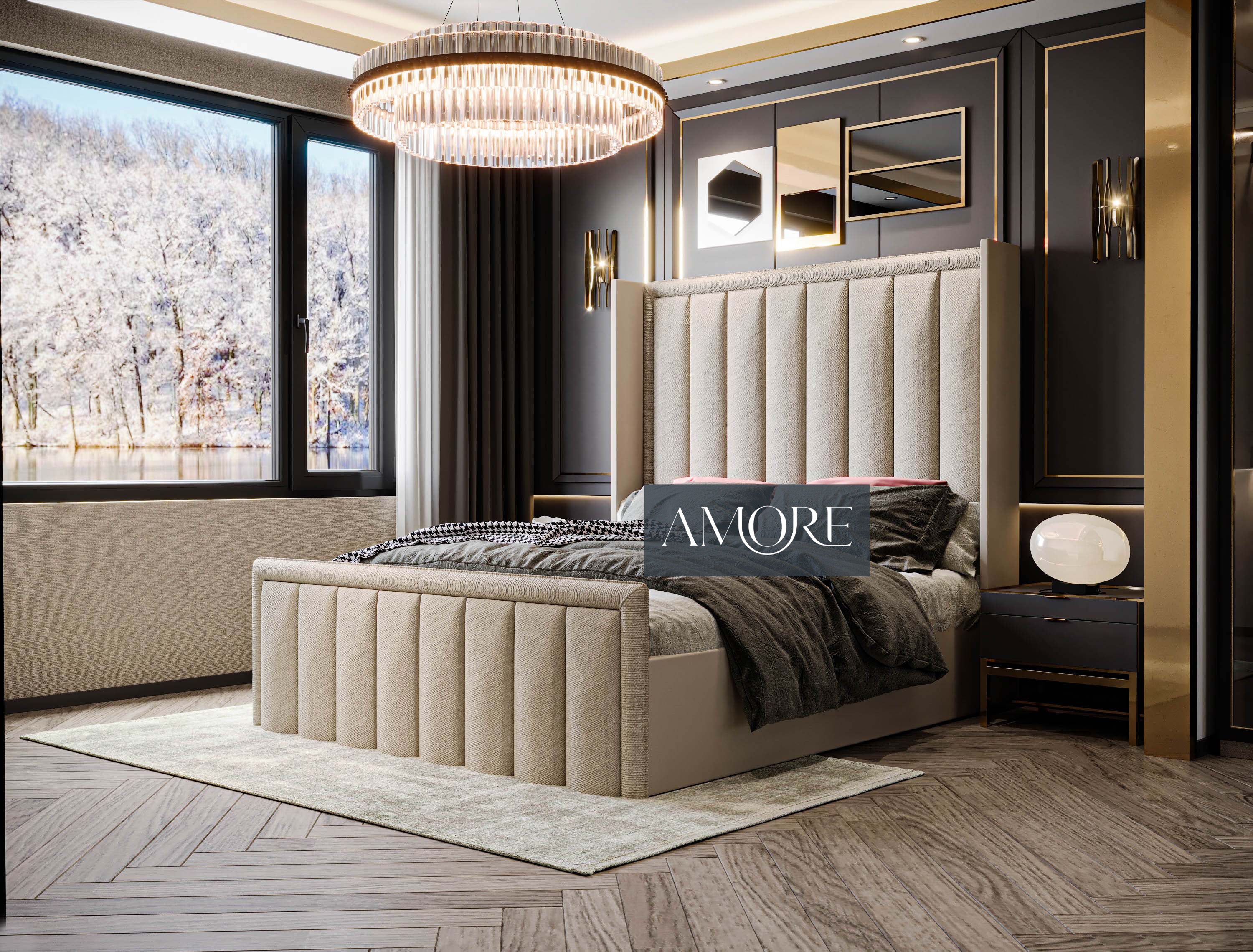 Ironwood upholstered storage clearance platform bed