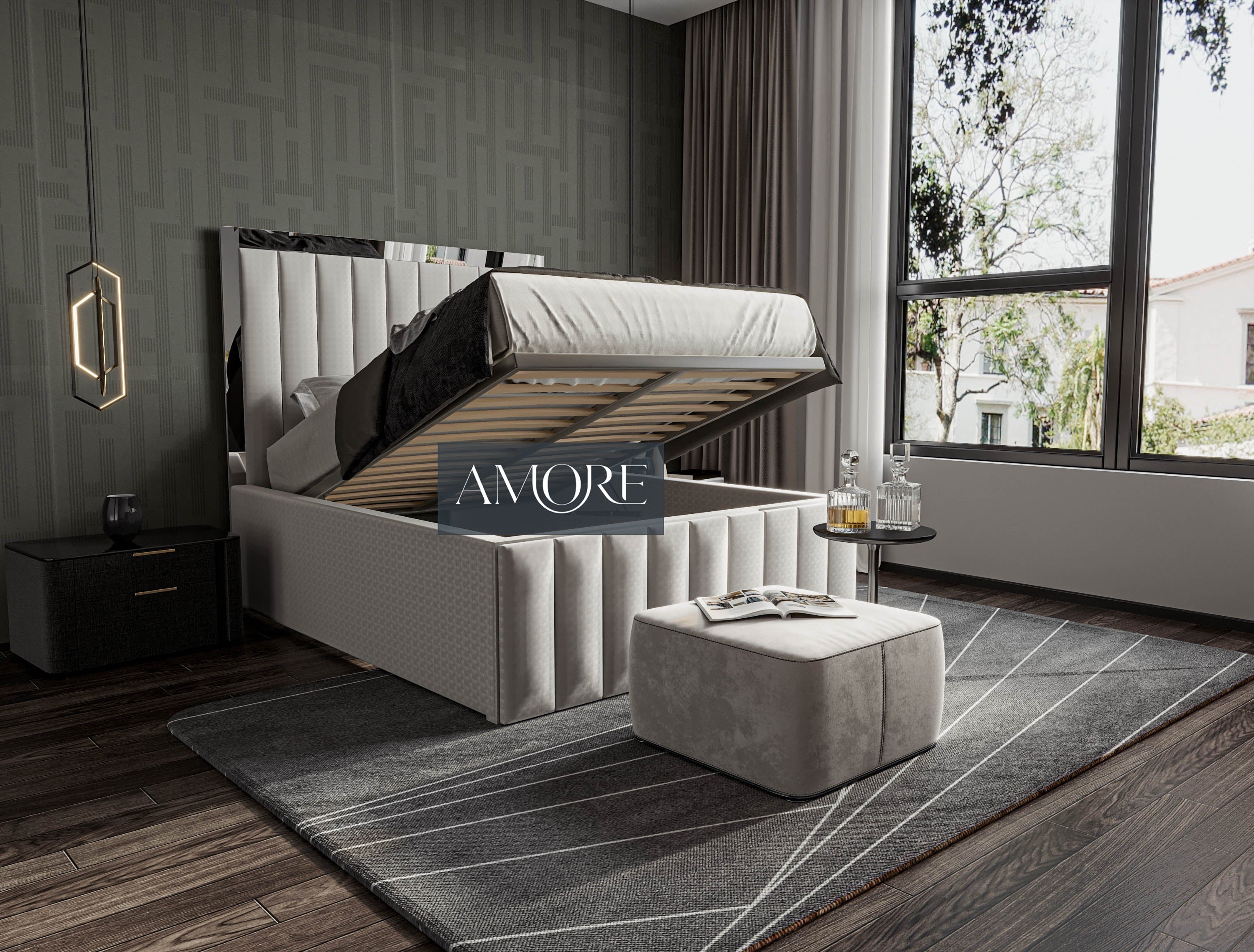 Jude Mirror Stripe Line Bed