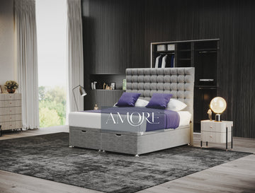 Turner Cube Divan Ottoman Storage Bed - Amore