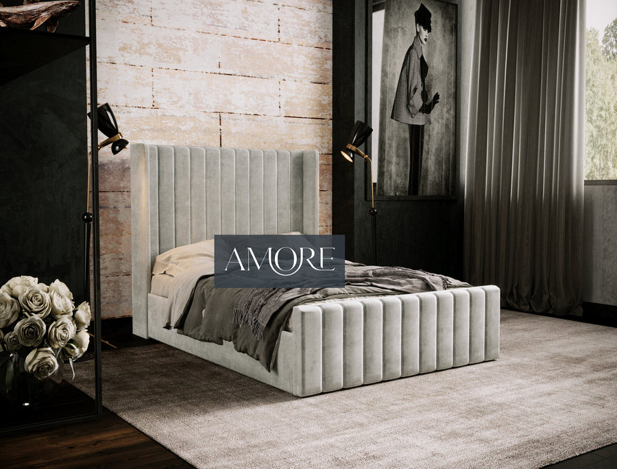 Piper Stripe Panel Lined Bed - Amore