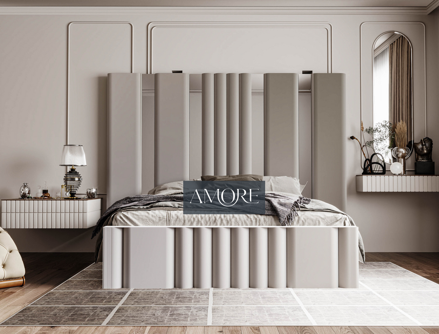 Extended headboard hot sale bed frame