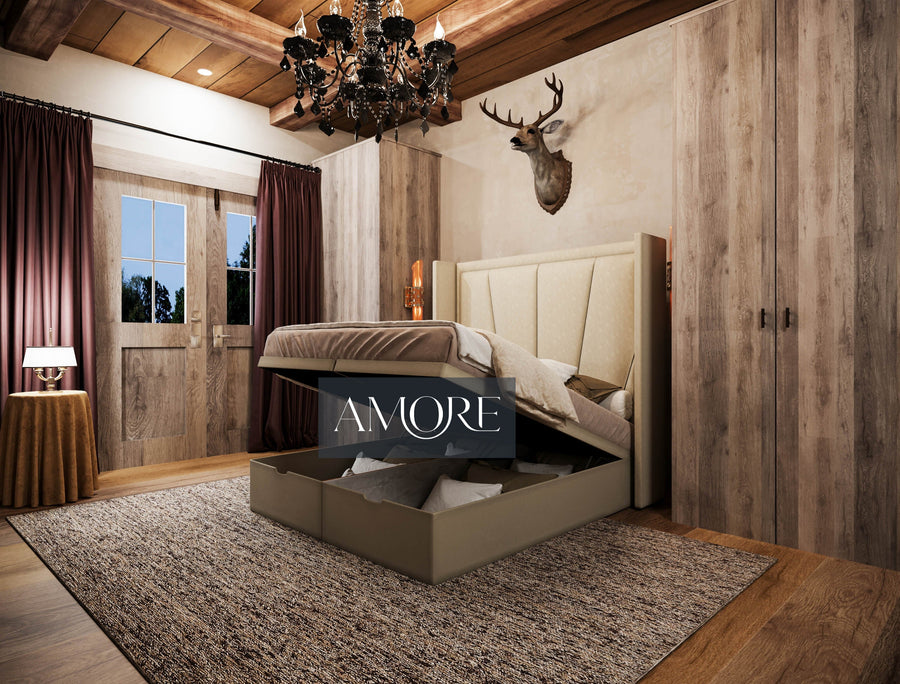 Snowden Winged Divan Ottoman Storage Bed - Amore