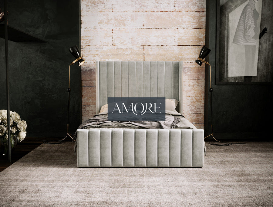 Piper Stripe Panel Lined Bed - Amore