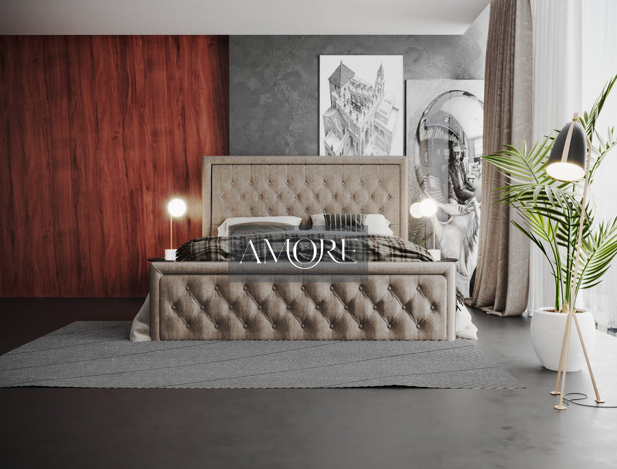 Gracie Bumber Square Chesterfield Bed - Amore