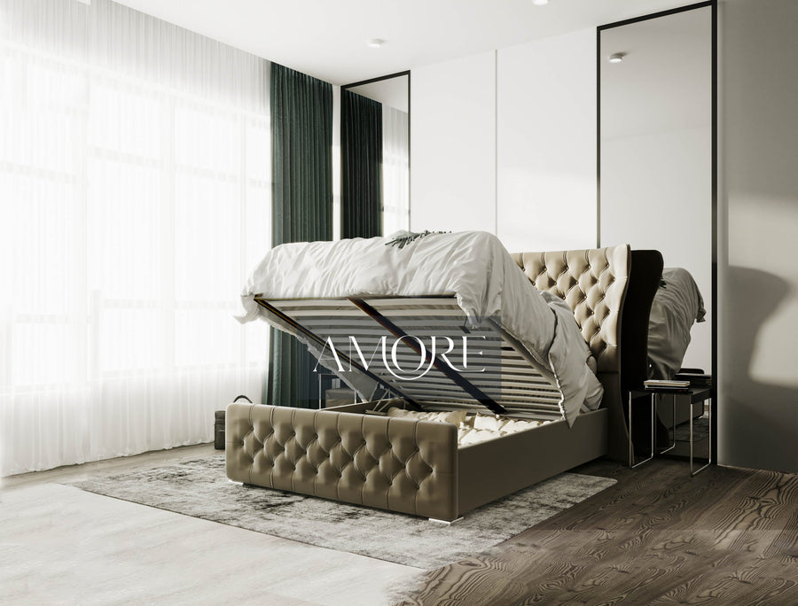Winged clearance platform bed