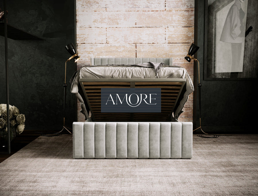 Piper Stripe Panel Lined Bed - Amore