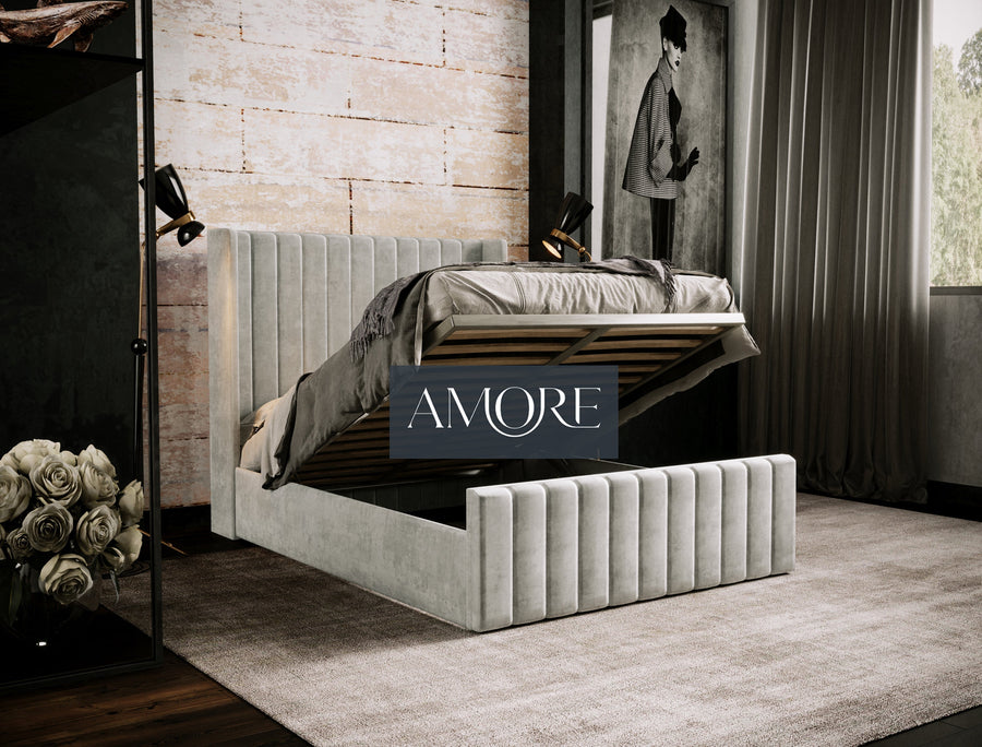 Piper Stripe Panel Lined Bed - Amore