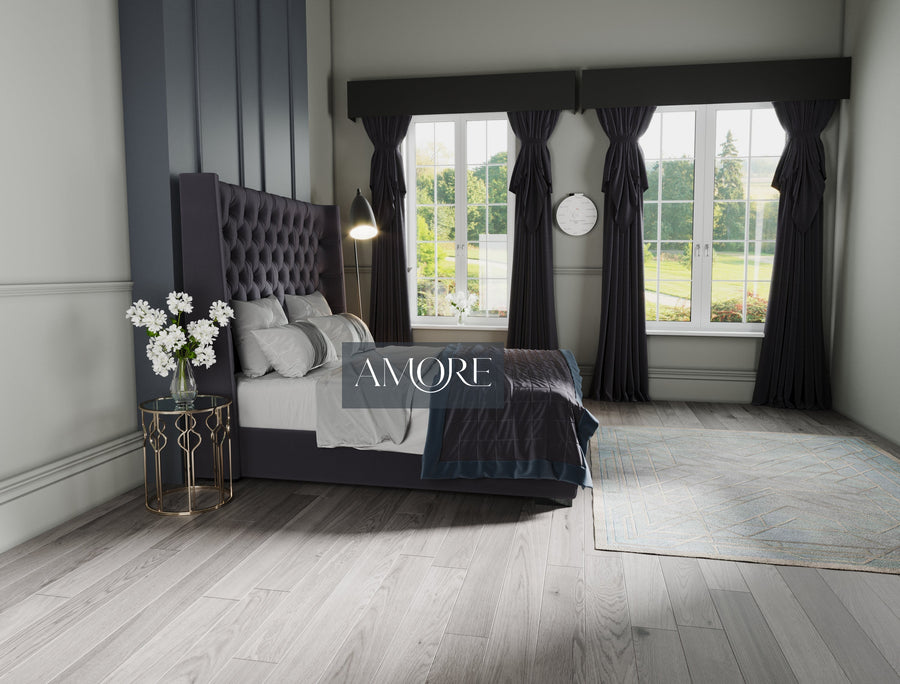 Clayton Curve Wingback Winged Bed - Amore